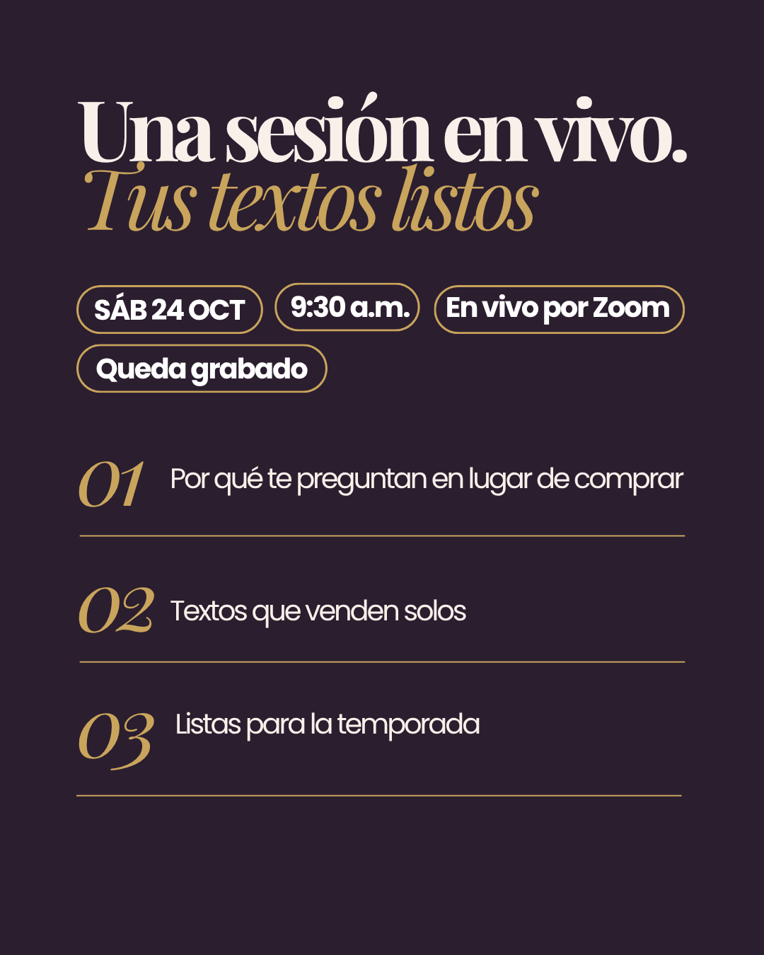 Tu tienda vende sola: Menos DMs, más ventas | TALLER EN VIVO
